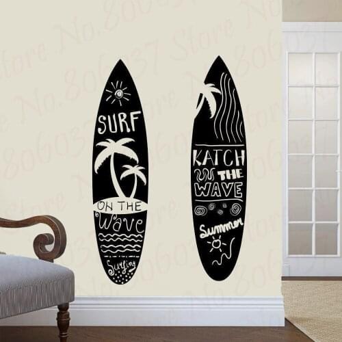 Surf board surfing Surf Sticker Surfing Car Decal Posters Vinyl Wall Boat Yacht Decor Mural Sticker WL2006