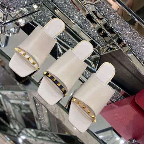 2021 New Fashion Womens Shoes Genuine Leather Sandals Hot Sell Luxury Brand Design Sandals Size 34-41 Popular Ladies Sandals