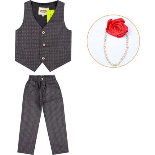 Flower Boys Formal Suit School Children Performance boys suit for weddings Prom piano costume suit for girl waistcoat pants 2pcs