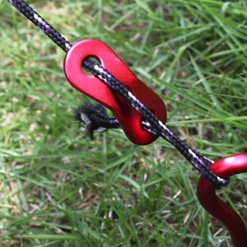Wholesale 10Pcs/Lot Outdoor Camping Tent Parachute Cord Rope Buckle Aluminum Alloy Cord Buckle Tensioners Fastener Travel Kit