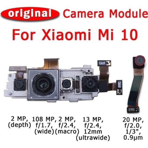 Original Front Rear Back Camera For Xiaomi Mi 10 Mi10 Main Facing Frontal Selfie Camera Module Flex Replacement Spare Parts