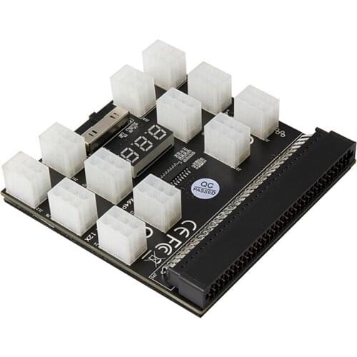 Power Supply Server Conversion Board 12 6Pin Adapter Cards Fully Compatible Server Adapter Board for Mining Bitcoin