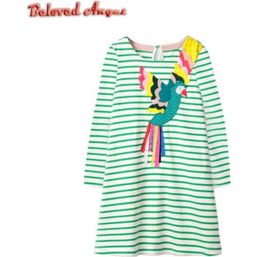 Girls Dress 2019 Princess Dress Baby Girls Clothes Rainbow Print Long Sleeve Kids Dresses for Party Wedding Girls Clothes 1-6Yrs