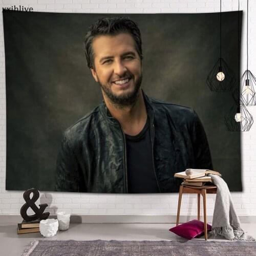 Custom Singer Luke Bryan Hanging Fabric Background Wall Covering Home Decoration Blanket Tapestry Bedroom,Living Room Wall Decor