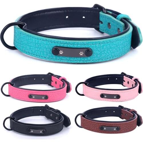 Dog Harness PU Leather High Quality Dog Collar Adjustable Color Comfortable Pet Dog Accessories