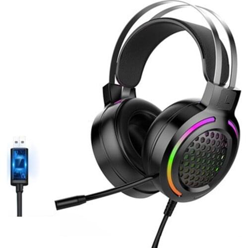 Pubg Caming Eraphone Hollow RGB Light Wired Headphone Heavy Bass Headset with Mic for Phone/Laptop