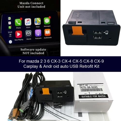 Apple CarPlay Android Auto USB adapter hub OEM for Mazda 3 6 2 CX3 CX5 CX9 MX5 miata Toyota Yaris fiat 124 TK78 66 9U0C