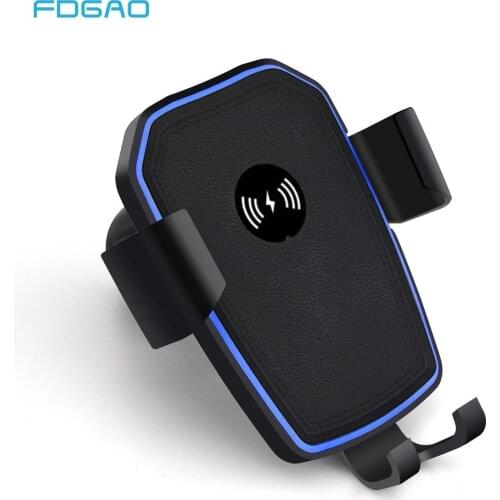 FDGAO 10W Fast QI Wireless Car Charger Automatic Gravity Air Vent Car Phone Holder for iPhone 11 Pro 8 X XS XR Samsung S10 S9 S8
