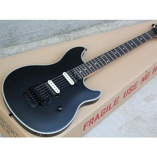 Black Electric Guitar with 2H Pickups,Rosewood Fretboard,Binding Body,Black Hardware,offer customized