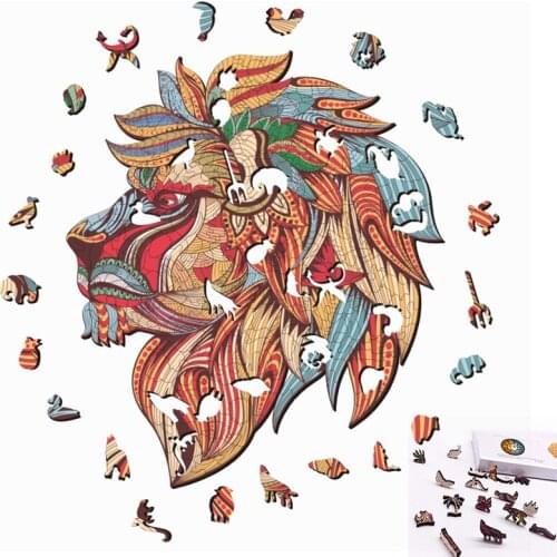 Wooden Jigsaw Puzzle DIY Animal Educational Toy For Adults Kids Room Decoration Stickers