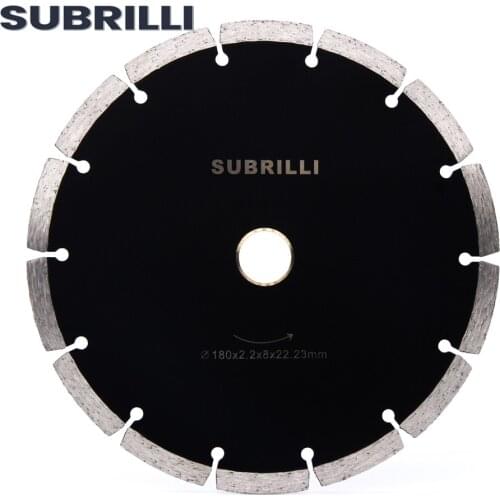 SUBRILLI 7 Inch Diamond Segment Saw Blade Dry Wet Use Circular Cutting Disc For Concrete Ceramic Marble Stone Tiles 180mm Cutter