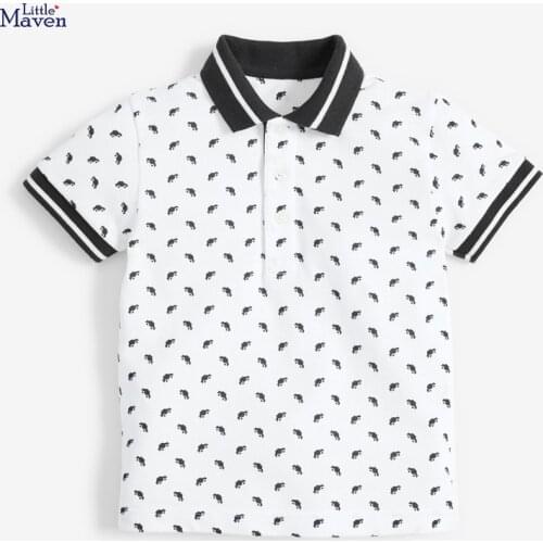 Toddler Boys T Shirts Casual Lapel Print Cotton Chidlrens T-shirts Summer New Boys Fashion Short Sleeve Tee Shirt Kids Clothing