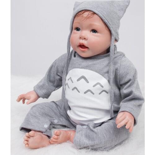 22inch Handmade Reborn Baby Doll New arrival born Lifelike Dolls Soft Silicone Vinyl Boy girl Mouth opened brinquedos Otarddolls