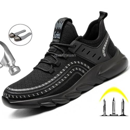 Work Sneakers Lightweight Men Work Shoes Safety Boots Anti-puncture Work Boots Men Anti-smash Industrial Shoes Plus Size 49 50