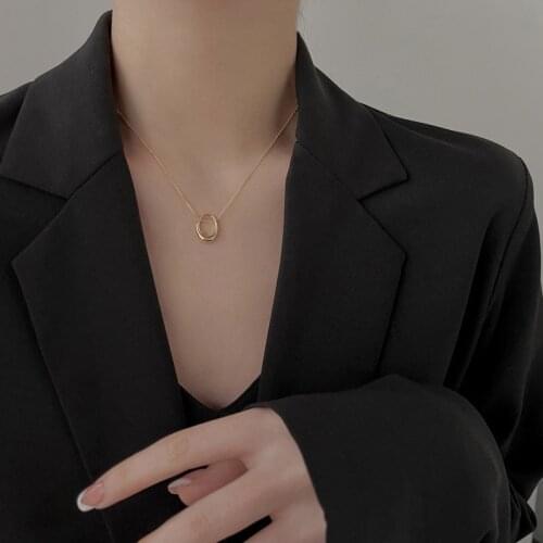 LOVOACC Minimalist Irregular Geometric Pendant Necklaces for Women Girl Gold Color Thin Chain Chokers Necklace Vintage Jewelry