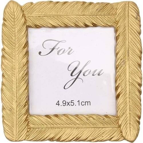Gold Tone Small Feather Photo Frame Picture Display Desk Table Room Party Fancy Party Accessories Stand Picture Frame Decoration