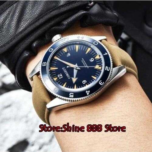 41mm Corgeut bluesterile dial luminous ceramic bezel Automatic mens Watch Luxury Brand Top Mechanical Watches