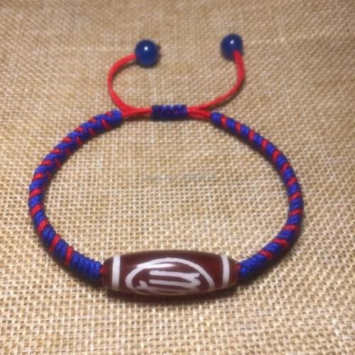 New style 12 constellation totem white line pattern inlaid red chalcedony beads handmade woven ladies jewelry bracelet