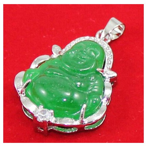 New Lucky Green Jades 18KGP Crystal Buddha Pendant + Free Chain>>Wholesale Free Shipping