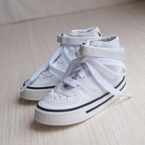 BJD SHOES White Sports Flats Synthetic Leather For 1/4 17" 44cm 1/3 24" 60cm Tall MSD SD DK DZ AOD DD Doll