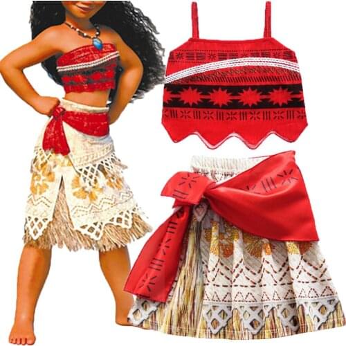 Baby Girl Moana Vaiana Dress Children Princess Dress Summer Costume Kids Girl Christmas Carnival Costume 3-10 Years