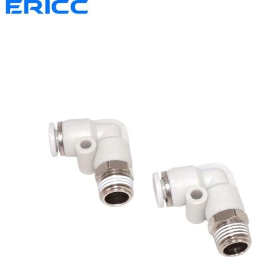 10pcs High Quality PL4 8 10 12 14-1/8'' 1/4'' 3/8'' 1/2'' High pressure pneumatic pipe threaded elbow quick joint