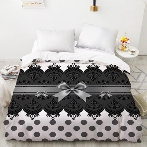 Duvet cover Comfortable Quilt Blanket Case Queen King Bedding 140x200 240x220 for Home Bowknot black