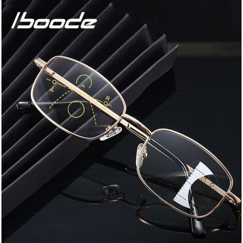 Iboode Progressive Multifocal Reading Glasses Men Women Anti Blue Light Blocking Diopter Eyewear Blue-ray Presbyopia Glasses