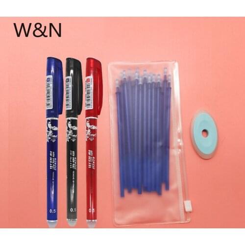 25Pcs/Set Erasable Pen Refill Rod Washable Handle 0.5mm Blue/Black/Red Ink Kawaii Gel Pen for School Office Writing Stationery
