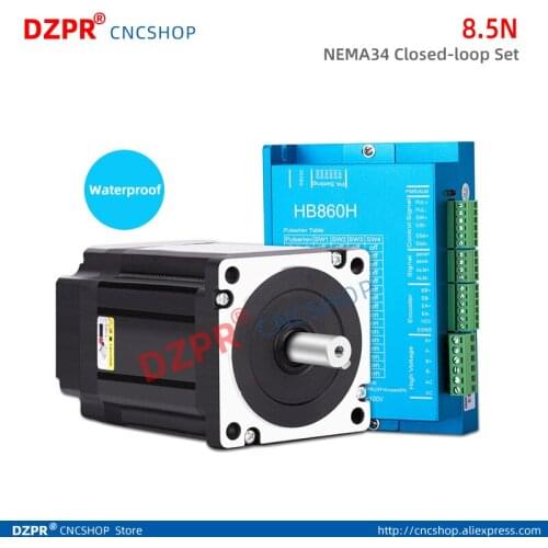 NEMA34 Waterproof closed-loop stepper motor 8.5N.m Hybrid servo Driver HBS860H For CNC router