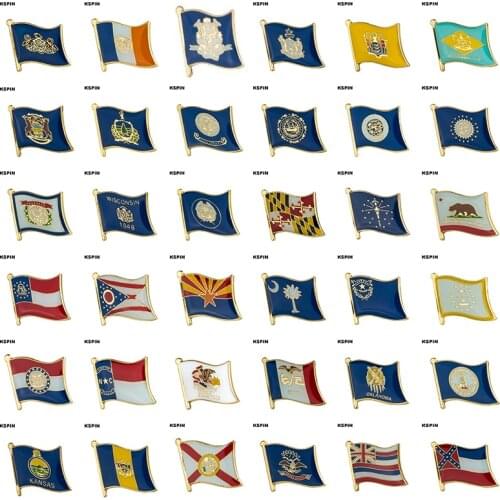 Flag Laple Pin Badge Brooch New York Connecticut Maine New Jersey Delaware Michigan Vermont Idaho New Hampshire Minnesota Dakota