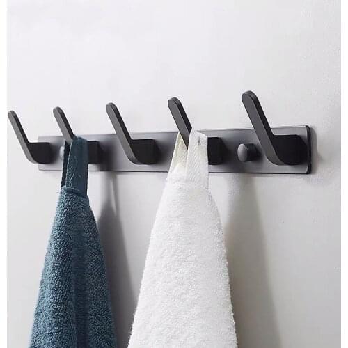 1Pc Creative Wall-mounted Space Aluminum Robe Hook Kitchen Door Coat Hanger Bathroom Towel Rack