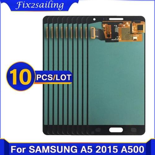 10 Pcs ORIGINAL SUPER AMOLED LCD for SAMSUNG Galaxy A5 2015 A500FU A500 A500F A500M Display Touch Screen Replacement Digitizer