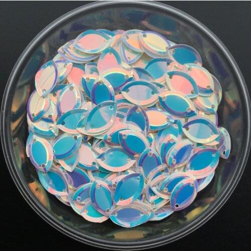 1500pcs 6*13mm wholesale Loose Oval Sequins Paillettes Crafts Sewing Diy,Garment Accessories Golden White