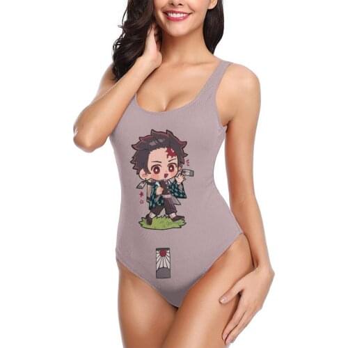 2021 Sexy One Piece Swimsuit Push Up Swimwear Women Monokini Demon Slayer Swimsuit Bodysuit Bathing Suit Swim Wear