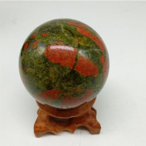 40mm Natural Gemstone Blood Stone Sphere Crystal Ball Healing Reiki Crafts Stone ball