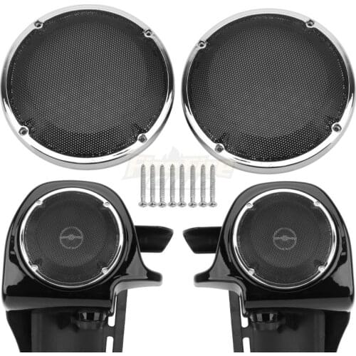 6.5" Grill Box Pods Saddlebag Lid Speaker Cover Lower Vented Fairing For Harley Touring Road King Electra Street Glide 1983-2020