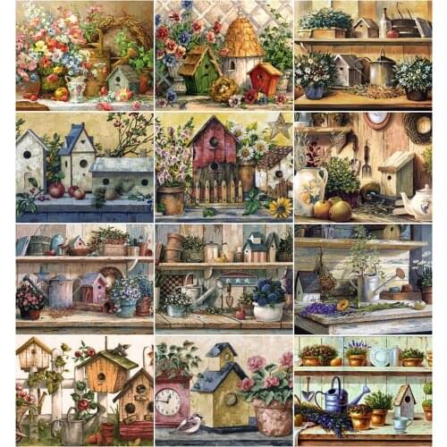 AZQSD Adult Paint By Numbers Flowers HandPainted Coloring Draw Craft DIY Gift 40x50cm Pictures By Numbers Landscape Home Decor