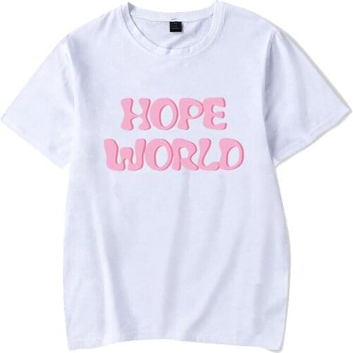 Kpop HOPE WORLD White T-shirt Fashion J-HOPE cotton Tee Short Sleeve Summer Black T-shirt new arrivals Kpop bangtan boys