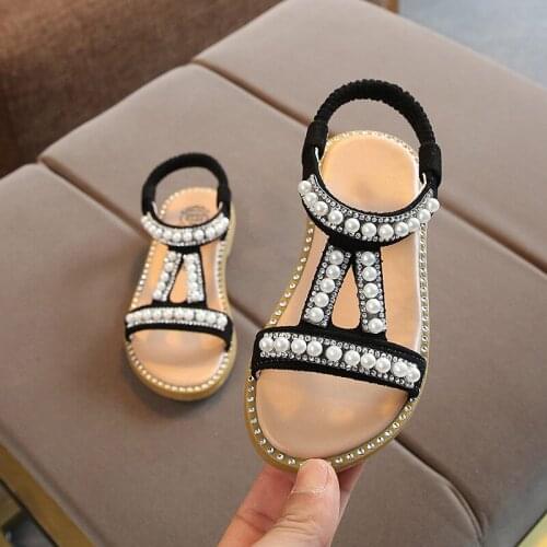 Bobora Summer New Fashion Girls Sandals Soft Bottom Princess Shoes Diamond Set Baby Shoes Open Toe Childrens Beach Shoes