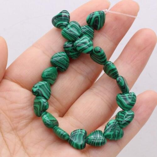 Hot Sale Natural Stone Bead Malachite Heart-Shaped Isolation Beads For Jewelry Making DIY Necklace Bracelet Earrings Accessory