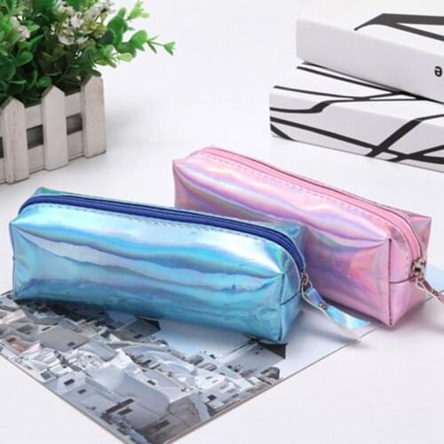 Laser Pencil Case for Girls Boy Kawaii School Supplies Stationery Gift Cute Pencil Box Pencil Bag