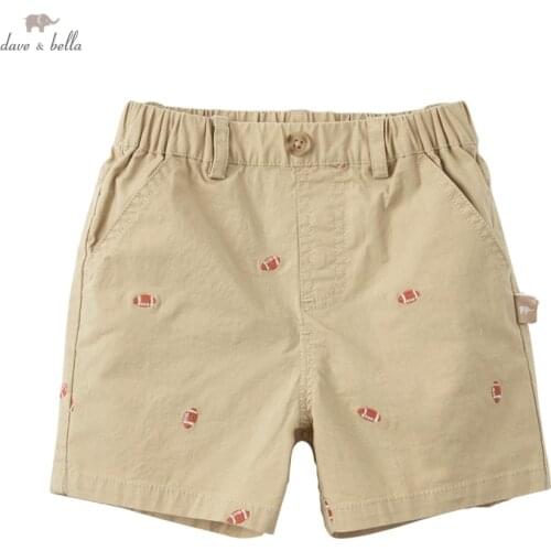 DBW17197 dave bella summer baby boys fashion cartoon embroidery shorts children kids boy casual pants infant toddler trousers
