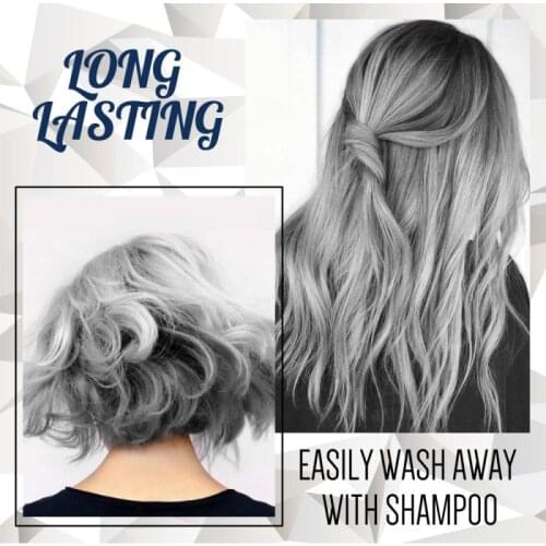 Smoky Gray Punk Style Light Silver Grey Grandma Gray Hair Dye Color Unisex Color Hair Wax Dye Cream Hair Cream TSLM1