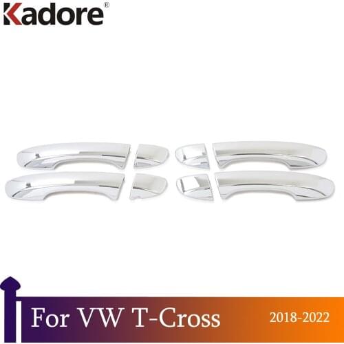 For Volkswagen T-Cross 2018 2019 2020 Chrome Door Handle Cover Trim Car styling Decoration Exterior Accessories Sticker