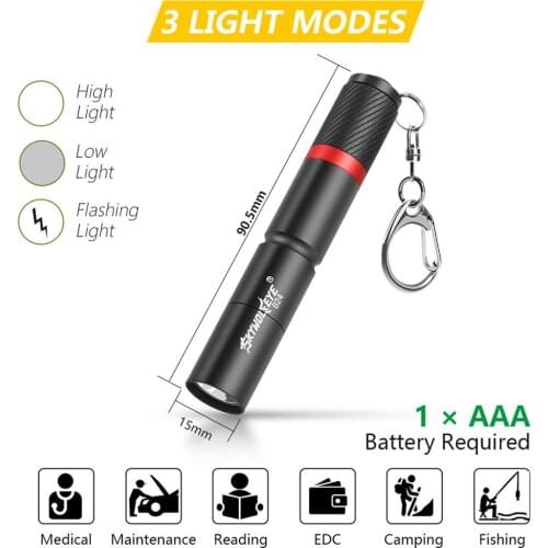 Pocket Led Flashlight Black Portable Waterproof Led Flashlight Mini Flashlight Suitable For Repairing Car Mountaineering Medical