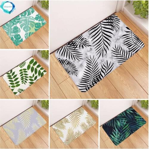 Banana leaf Tropical plants Printed Doormat Door Mat Entrance Rug Home Carpet Living Room Bathroom Kitchen Floor Mats Anti Slip