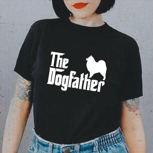 Summer Short Sleeve Tee Shirt Femme Funny Samoyed Dogfather Birthday T Shirt Women Tops Fashion Casual Harajuku Camiseta Mujer