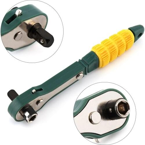 Mini Wrench 1/4 Head Screwdriver Pole Ratchet Wrench 6.35mm Inner Hexagon Ratchet Socket Wrench Dual-head Home Tool Accessory