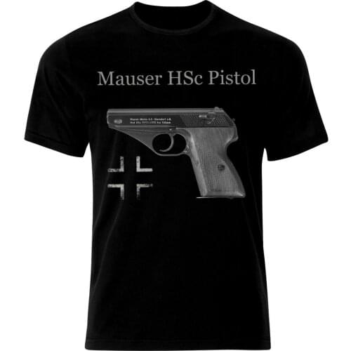 Mauser HSC Pistol Handgun GERMANY WEHRMACHT GERMANY Mens summer cotton o-neck t-shirt